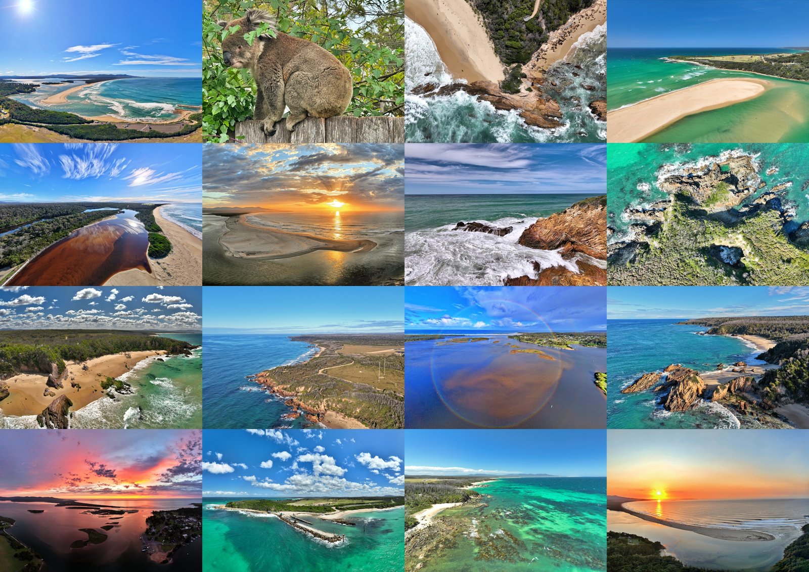 Aerial view of the Mallacoota coastline